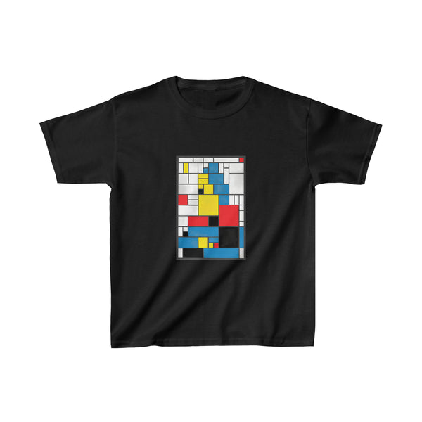 Kids Mona Lisa Inspired by Piet Mondrian T-Shirt