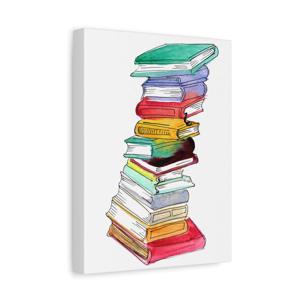 Book Stack Canvas Art Print