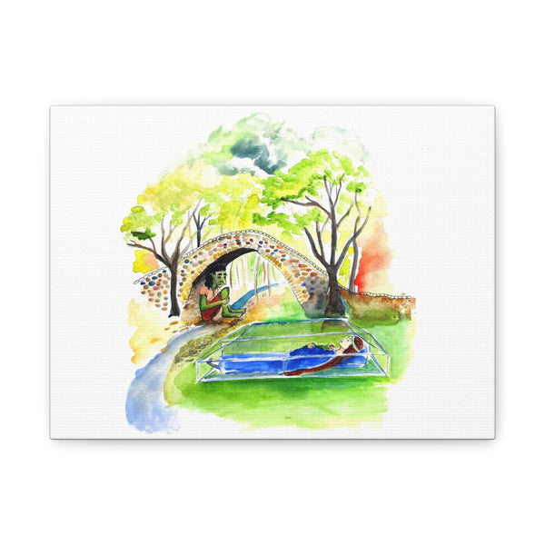 Princess with Smaul the Troll Canvas Art Print