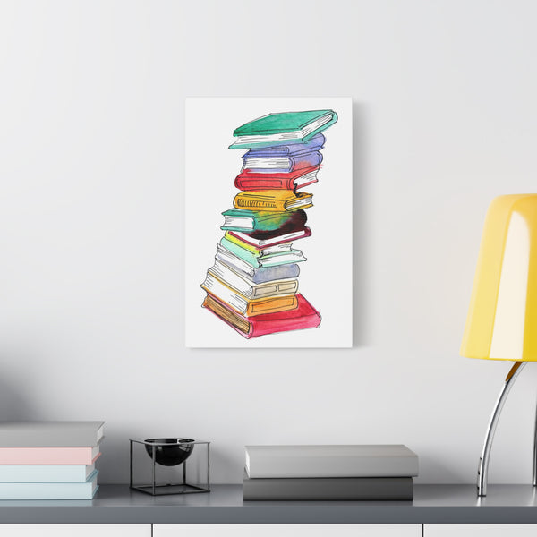 Book Stack Canvas Art Print