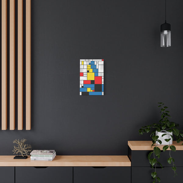 Mona Lisa Inspired by Piet Mondrian Canvas Art Print