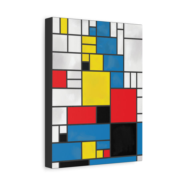 Mona Lisa Inspired by Piet Mondrian Canvas Art Print
