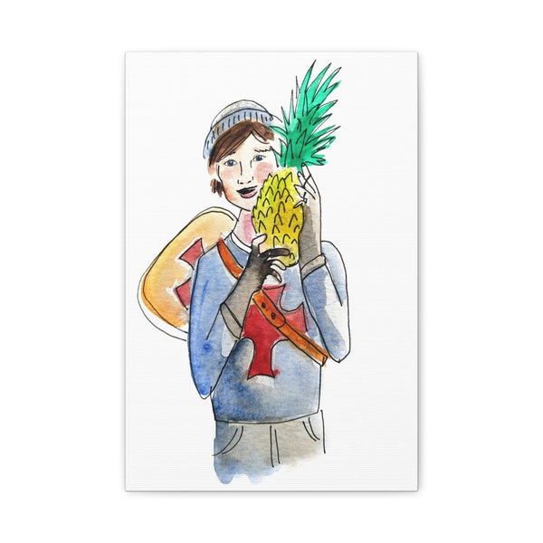 Knight with Pineapple Canvas Art Print