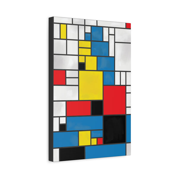 Mona Lisa Inspired by Piet Mondrian Canvas Art Print