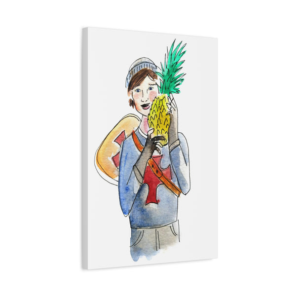 Knight with Pineapple Canvas Art Print