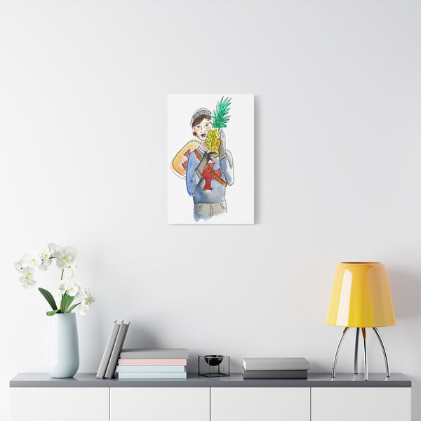 Knight with Pineapple Canvas Art Print