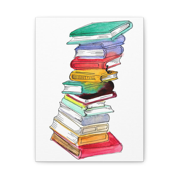 Book Stack Canvas Art Print