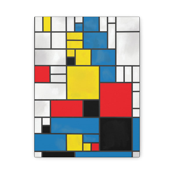 Mona Lisa Inspired by Piet Mondrian Canvas Art Print