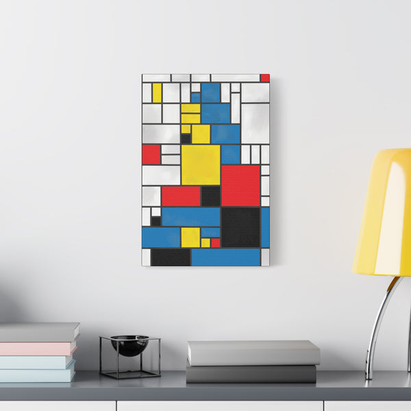 Mona Lisa Inspired by Piet Mondrian Canvas Art Print