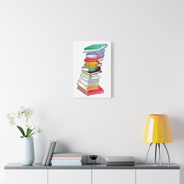 Book Stack Canvas Art Print