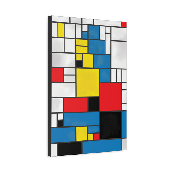 Mona Lisa Inspired by Piet Mondrian Canvas Art Print