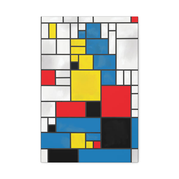 Mona Lisa Inspired by Piet Mondrian Canvas Art Print