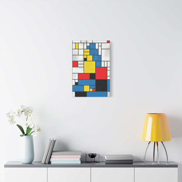 Mona Lisa Inspired by Piet Mondrian Canvas Art Print