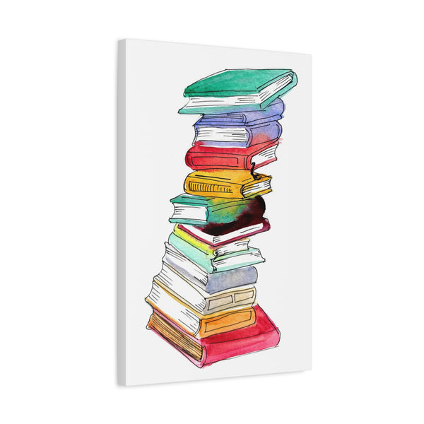 Book Stack Canvas Art Print