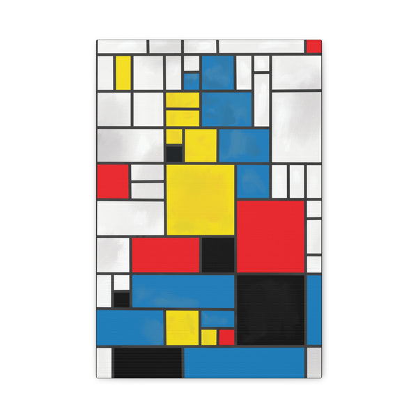 Mona Lisa Inspired by Piet Mondrian Canvas Art Print