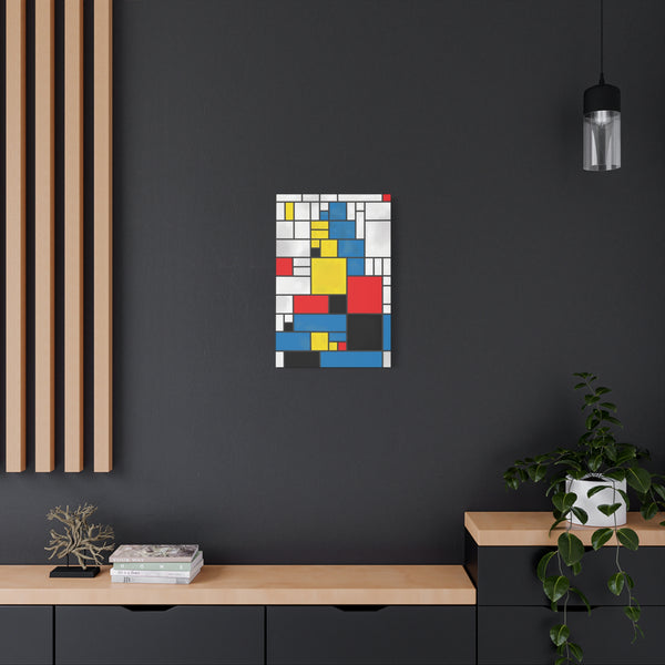Mona Lisa Inspired by Piet Mondrian Canvas Art Print