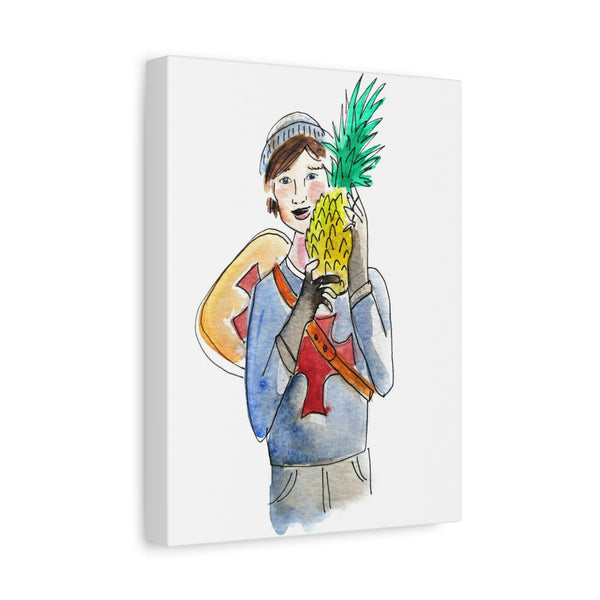 Knight with Pineapple Canvas Art Print