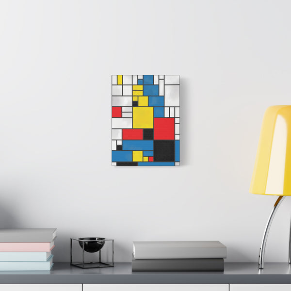 Mona Lisa Inspired by Piet Mondrian Canvas Art Print