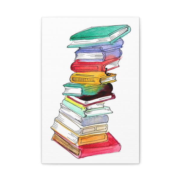 Book Stack Canvas Art Print