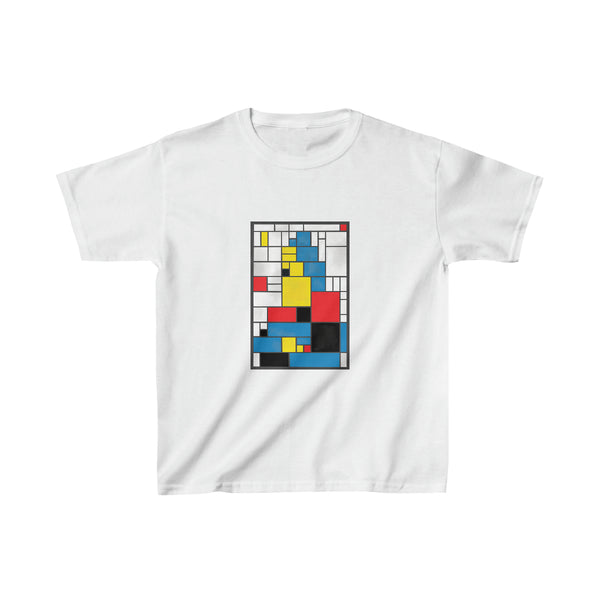 Kids Mona Lisa Inspired by Piet Mondrian T-Shirt