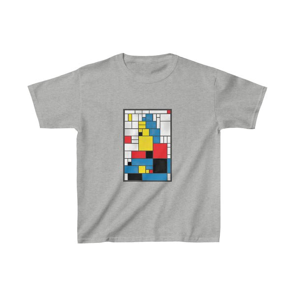 Kids Mona Lisa Inspired by Piet Mondrian T-Shirt