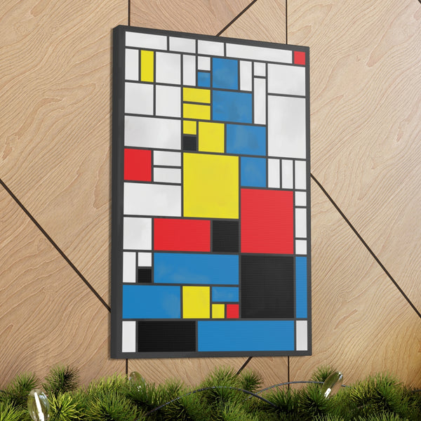 Mona Lisa Inspired by Piet Mondrian Canvas Art Print