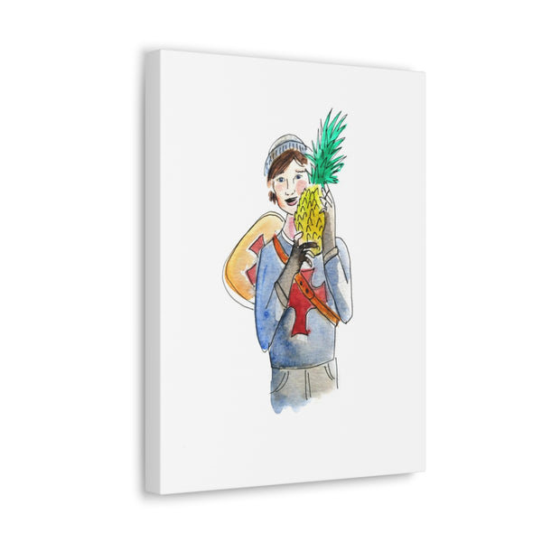 Knight with Pineapple Canvas Art Print
