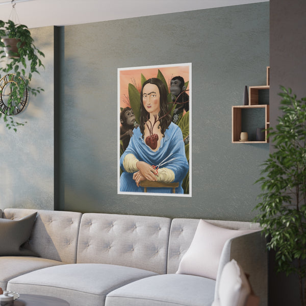 Mona Lisa Inspired by Frida Kahlo Poster