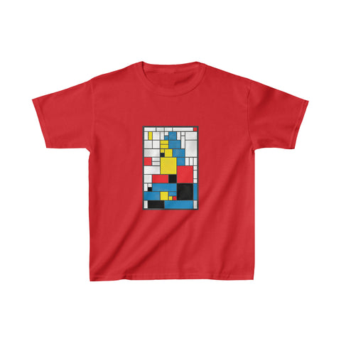 Kids Mona Lisa Inspired by Piet Mondrian T-Shirt