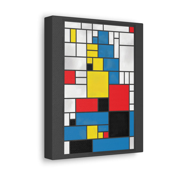 Mona Lisa Inspired by Piet Mondrian Canvas Art Print