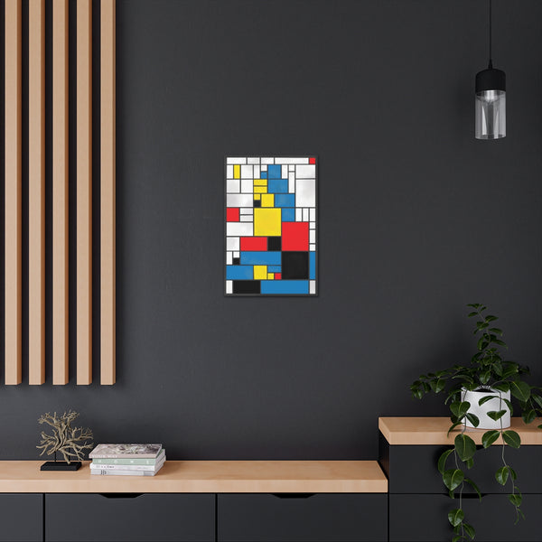 Mona Lisa Inspired by Piet Mondrian Canvas Art Print