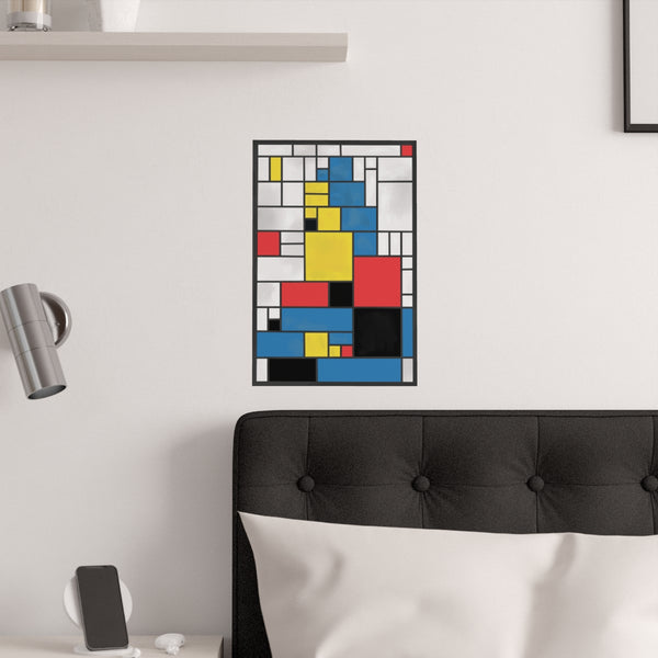 Mona Lisa Inspired by Piet Mondrian Poster