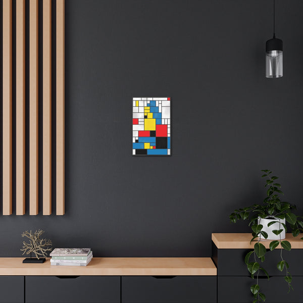Mona Lisa Inspired by Piet Mondrian Canvas Art Print