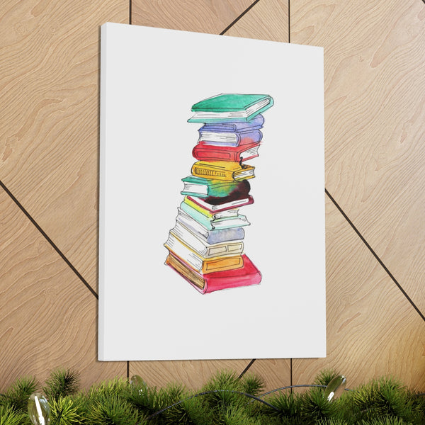 Book Stack Canvas Art Print