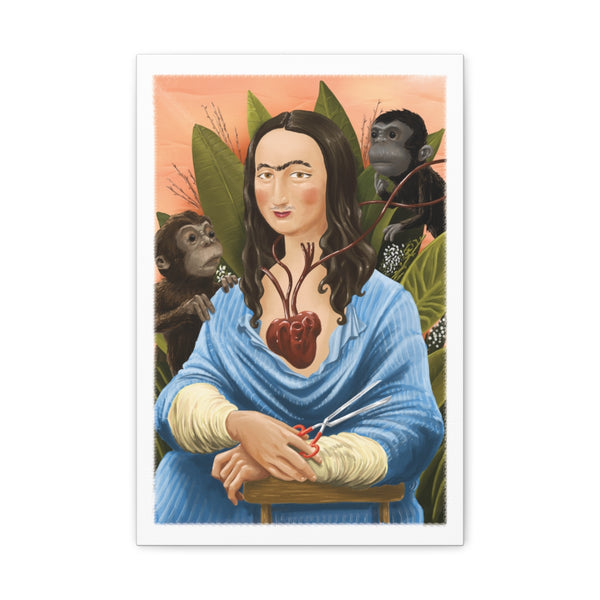 Mona Lisa Inspired by Frida Kahlo Canvas Art Print