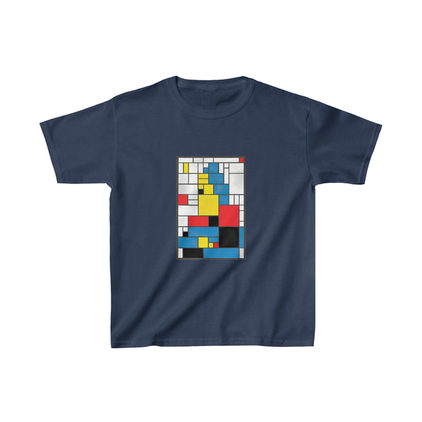 Kids Mona Lisa Inspired by Piet Mondrian T-Shirt
